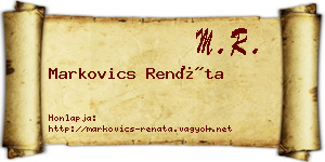 Markovics Renáta névjegykártya